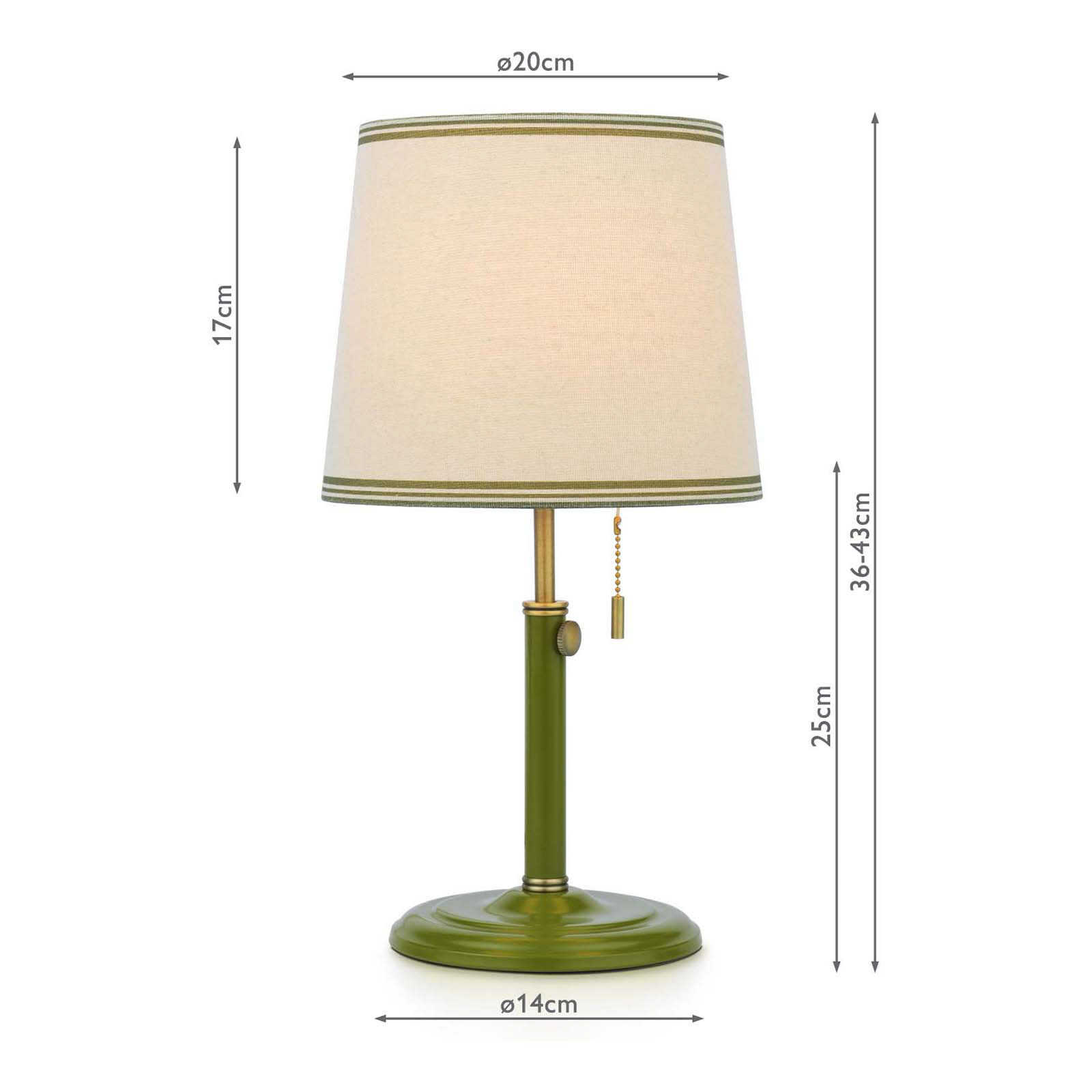 Joules Upton Table Lamp Matt Green and Antique Brass With Shade