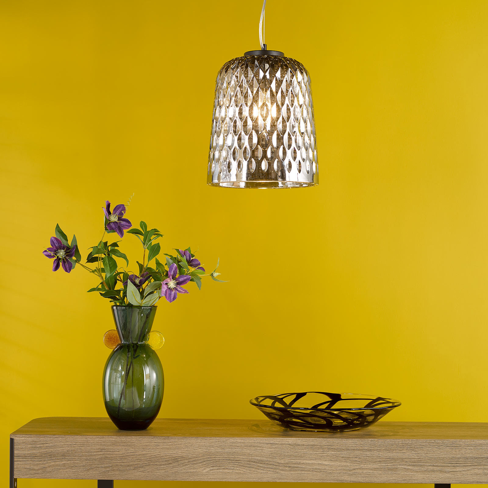 Varius Pendant Matt Black and Smoked Glass