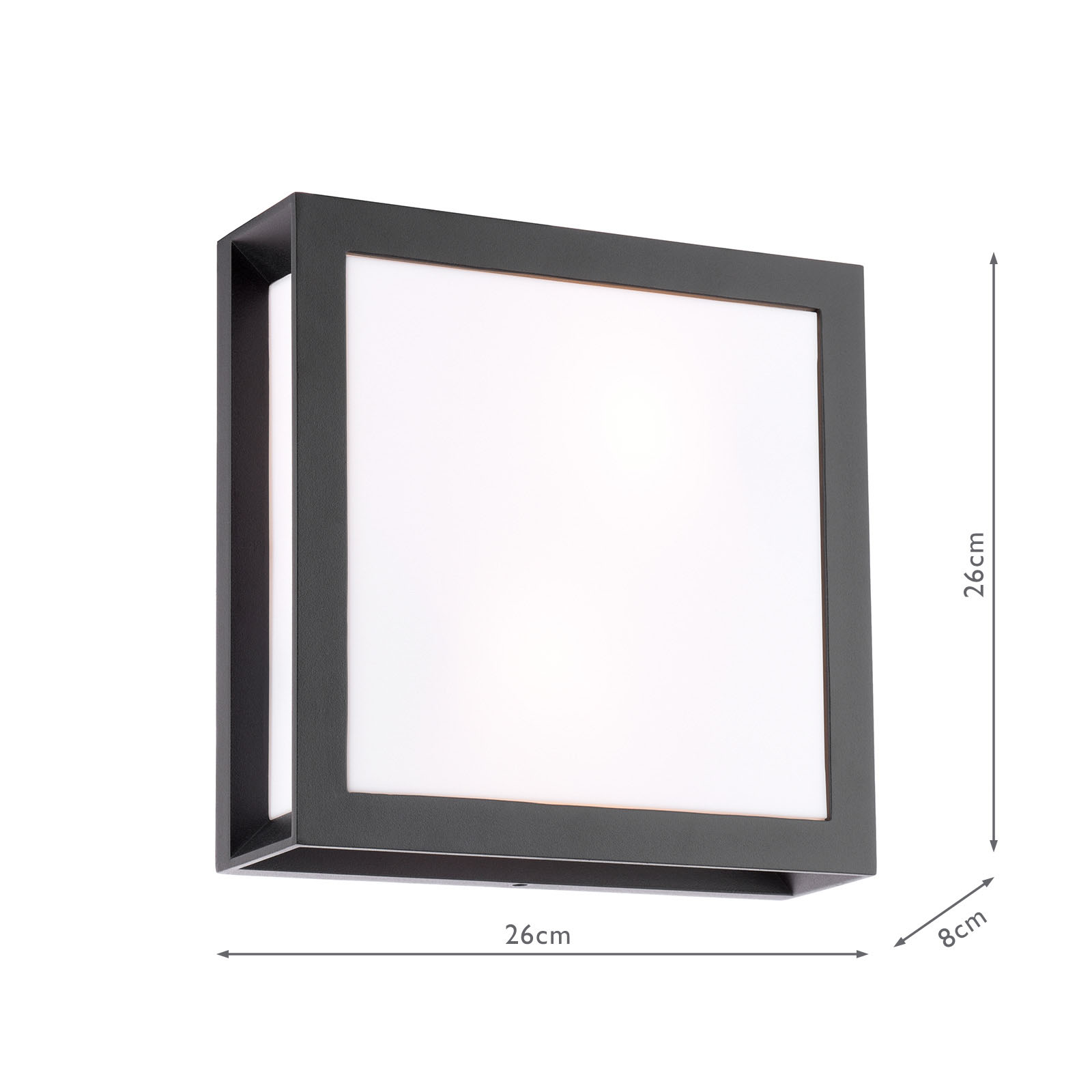 Vayu 2 Light Outdoor Wall Light Matt Black and Opal IP44