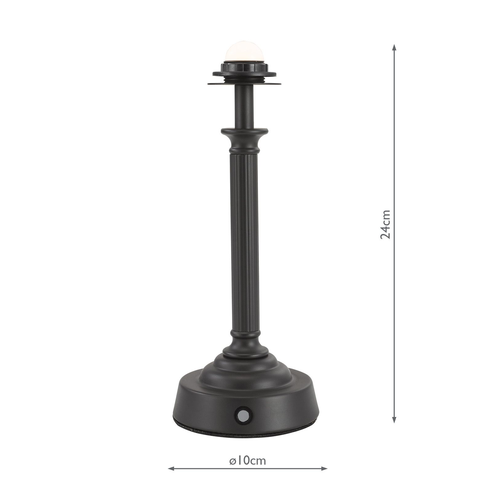 Virgil Rechargeable Table Lamp Matt Black Base Only LED
