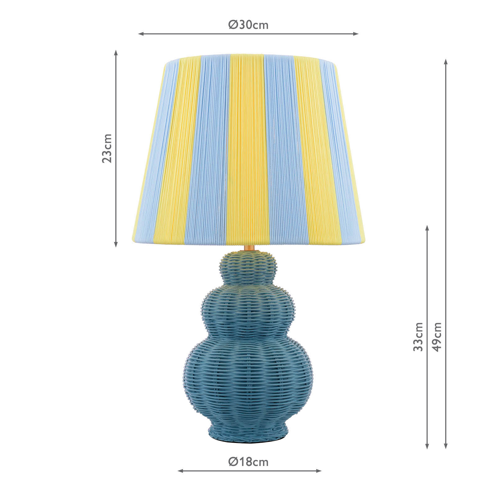 Joules Whitby Table Lamp Matt Blue With Shade