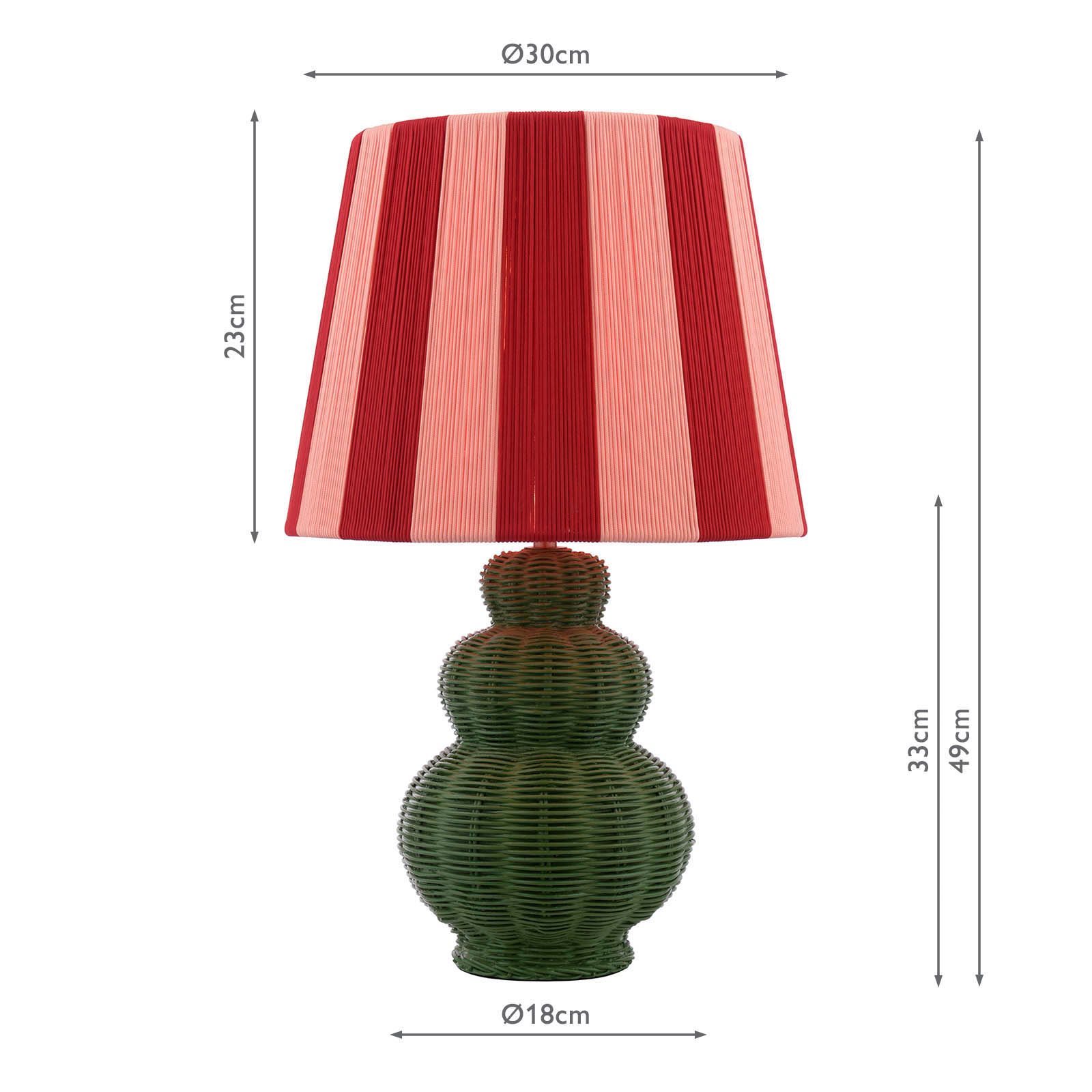 Joules Whitby Table Lamp Matt Green With Shade