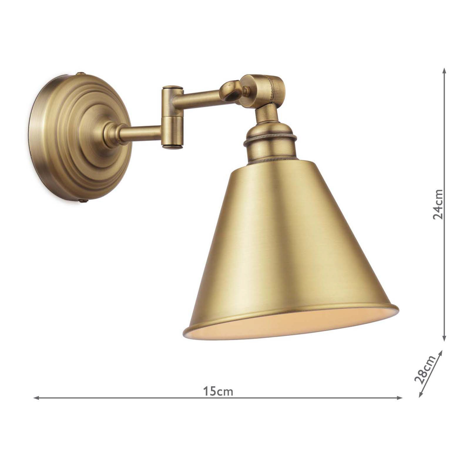 Joules Wollaton Single Spotlight Matt Antique Brass and Matt White