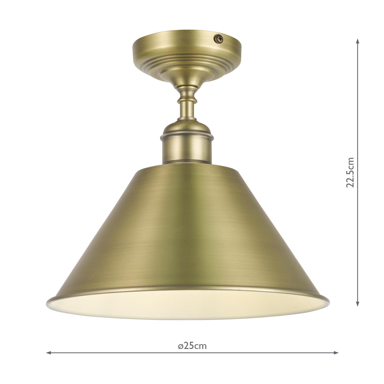 Joules Wollaton Semi-Flush Matt Antique Brass
