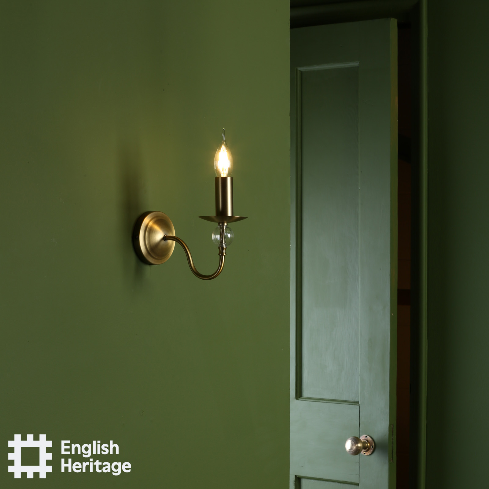 Wrest Park Wall Light Aged Brass and Ribbed Glass