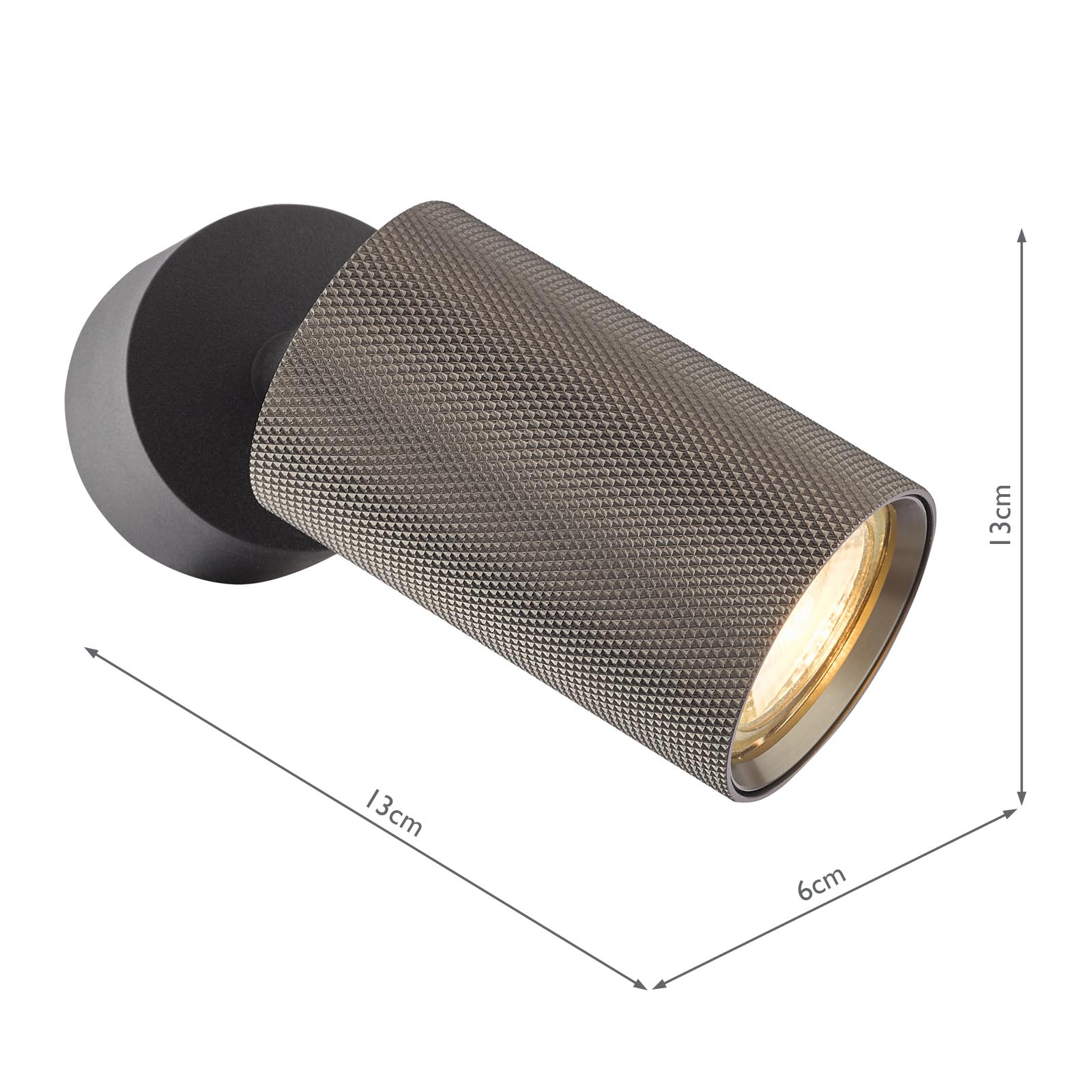 Yamis Single Spotlight Knurled Bronze and Matt Black