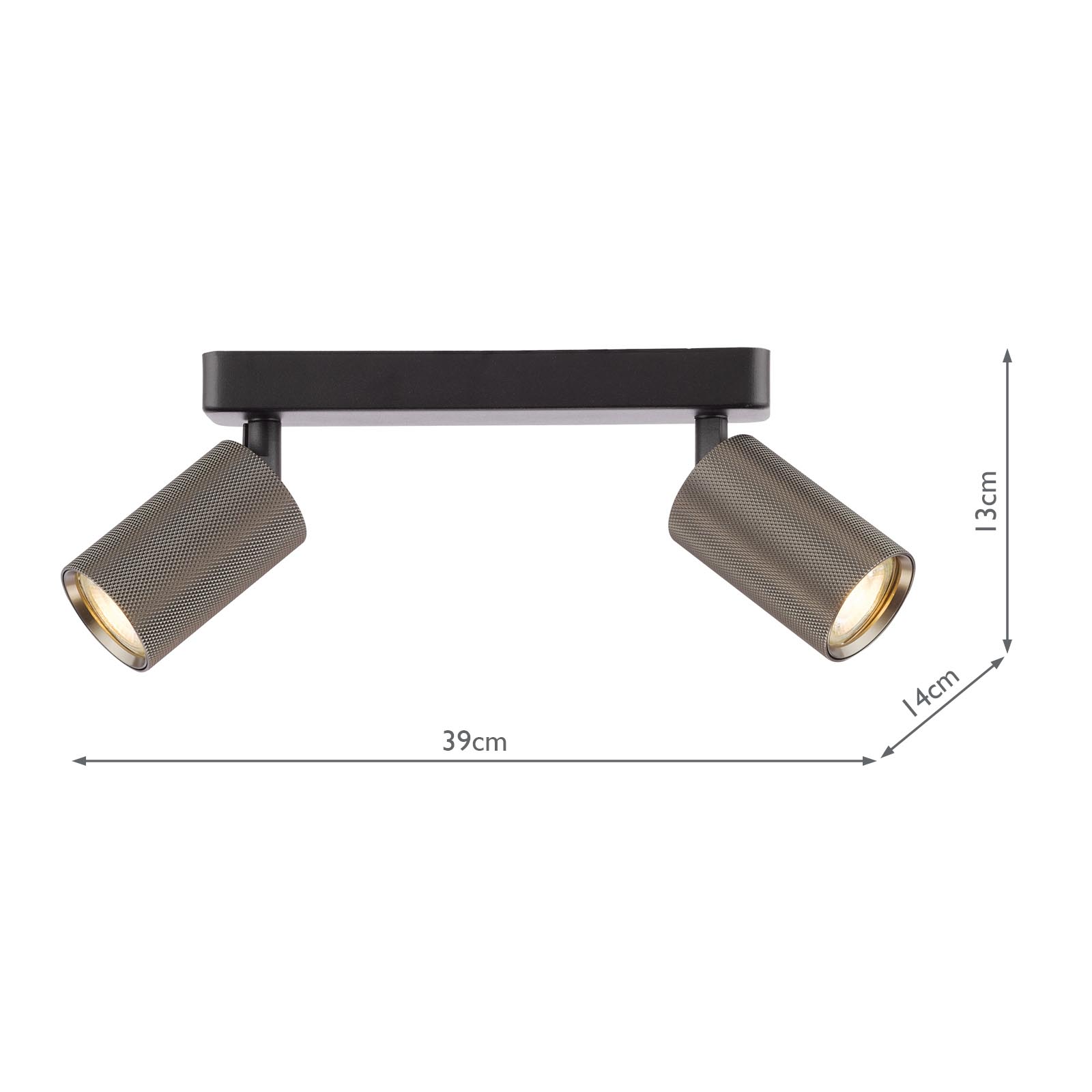 Yamis 2 Light Bar Spotlight Knurled Bronze and Matt Black