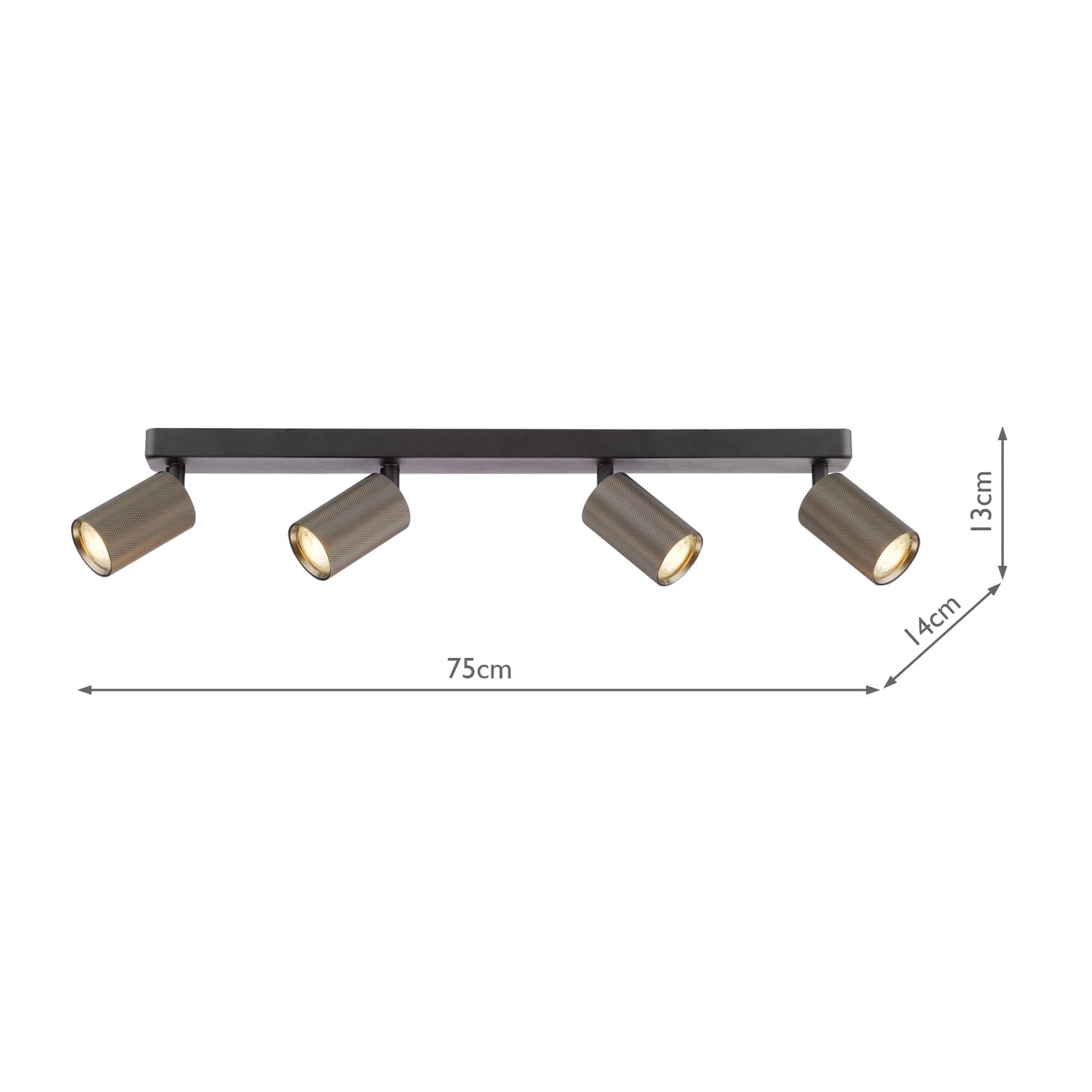 Yamis 4 Light Bar Spotlight Knurled Bronze and Matt Black