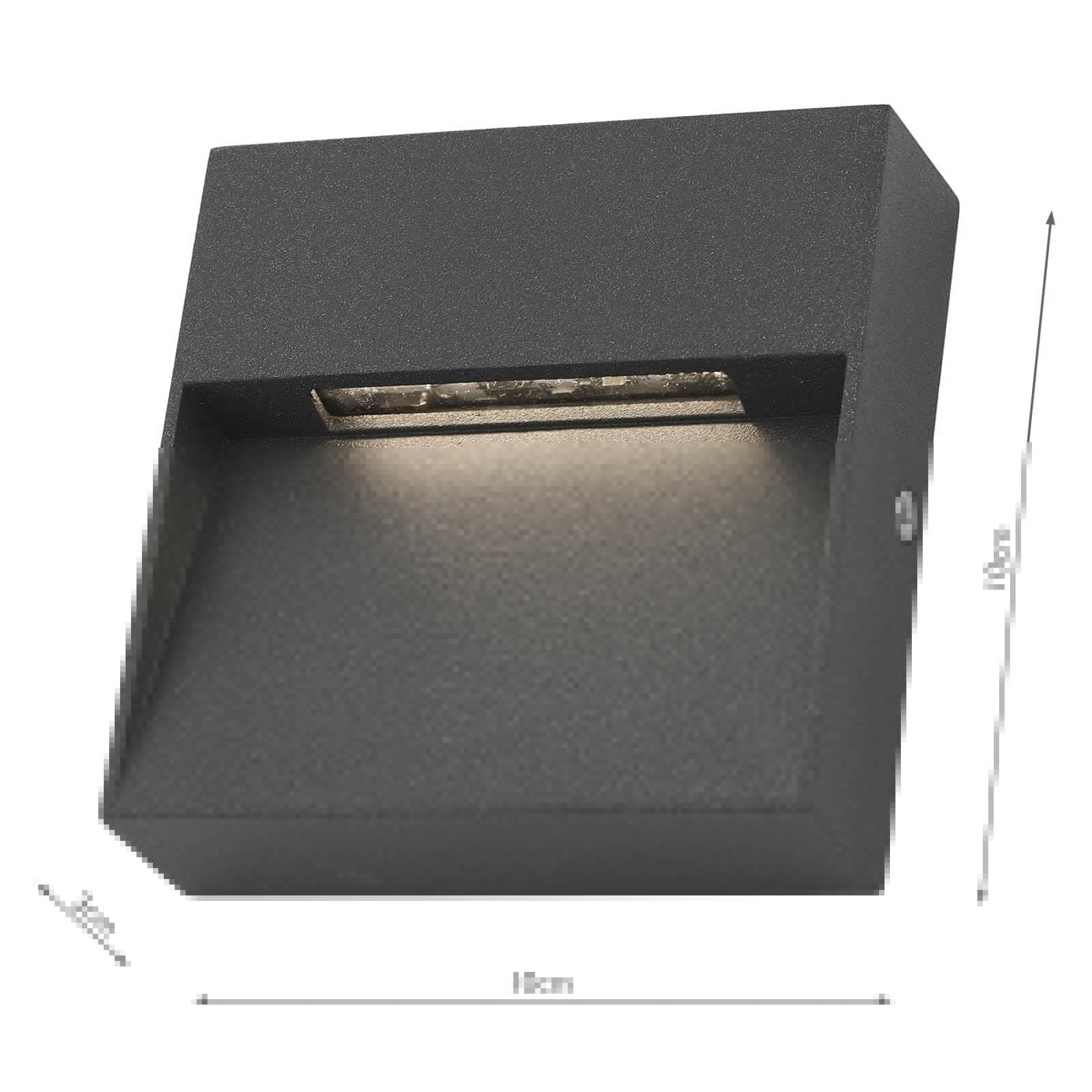 Yukon Outdoor Wall Light Square Eyelid Anthracite IP65 LED