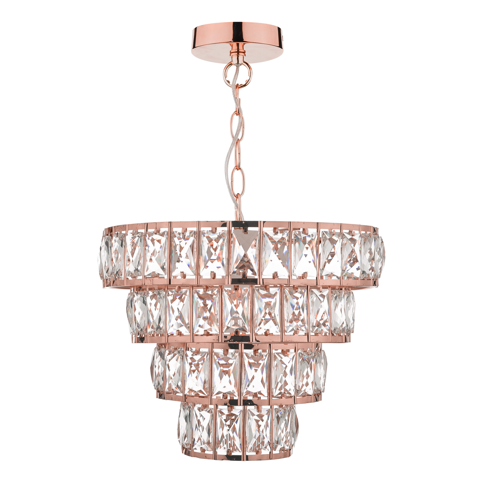 Yvella Pendant Polished Copper and Crystal