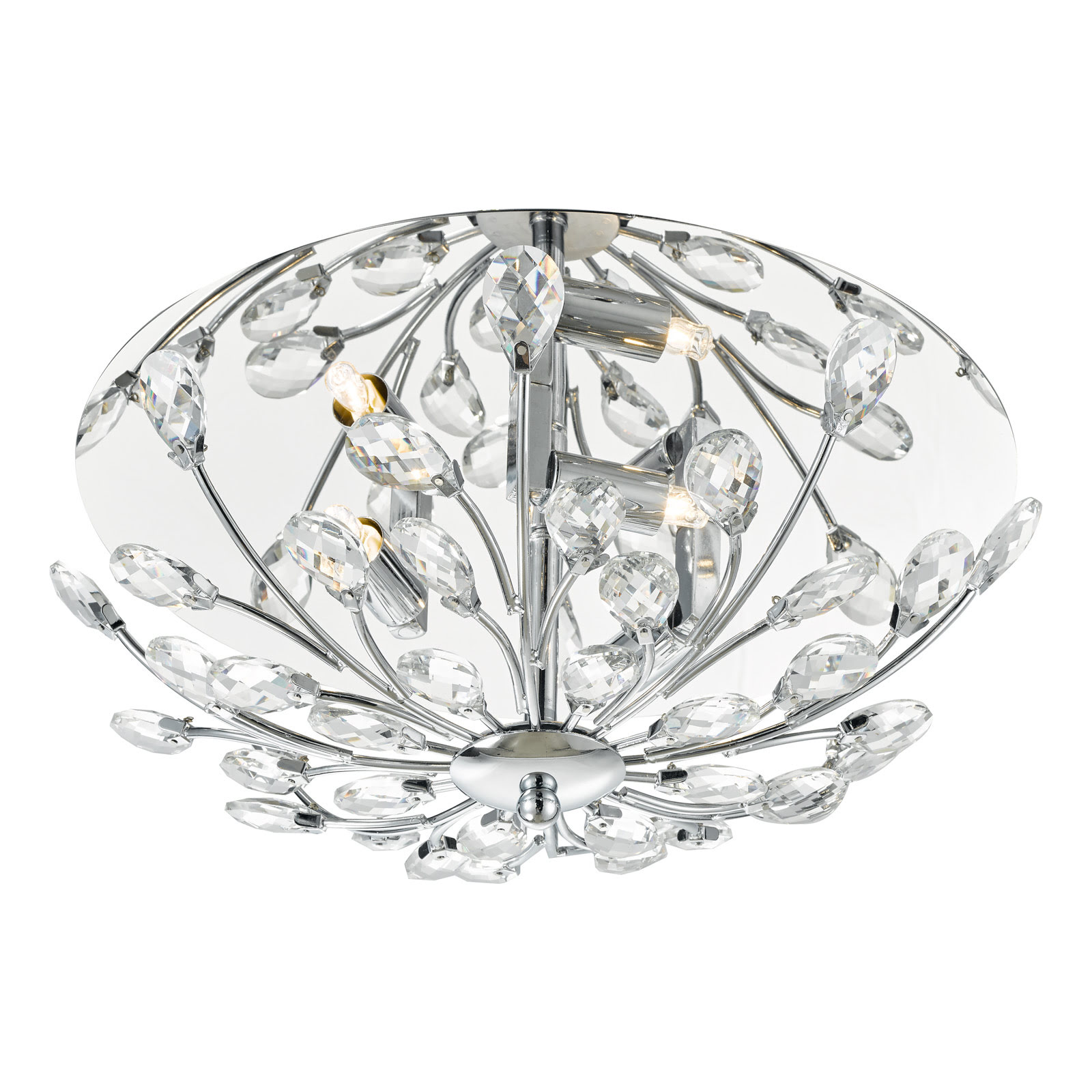 Zafir 3 Light Flush Polished Chrome Crystal