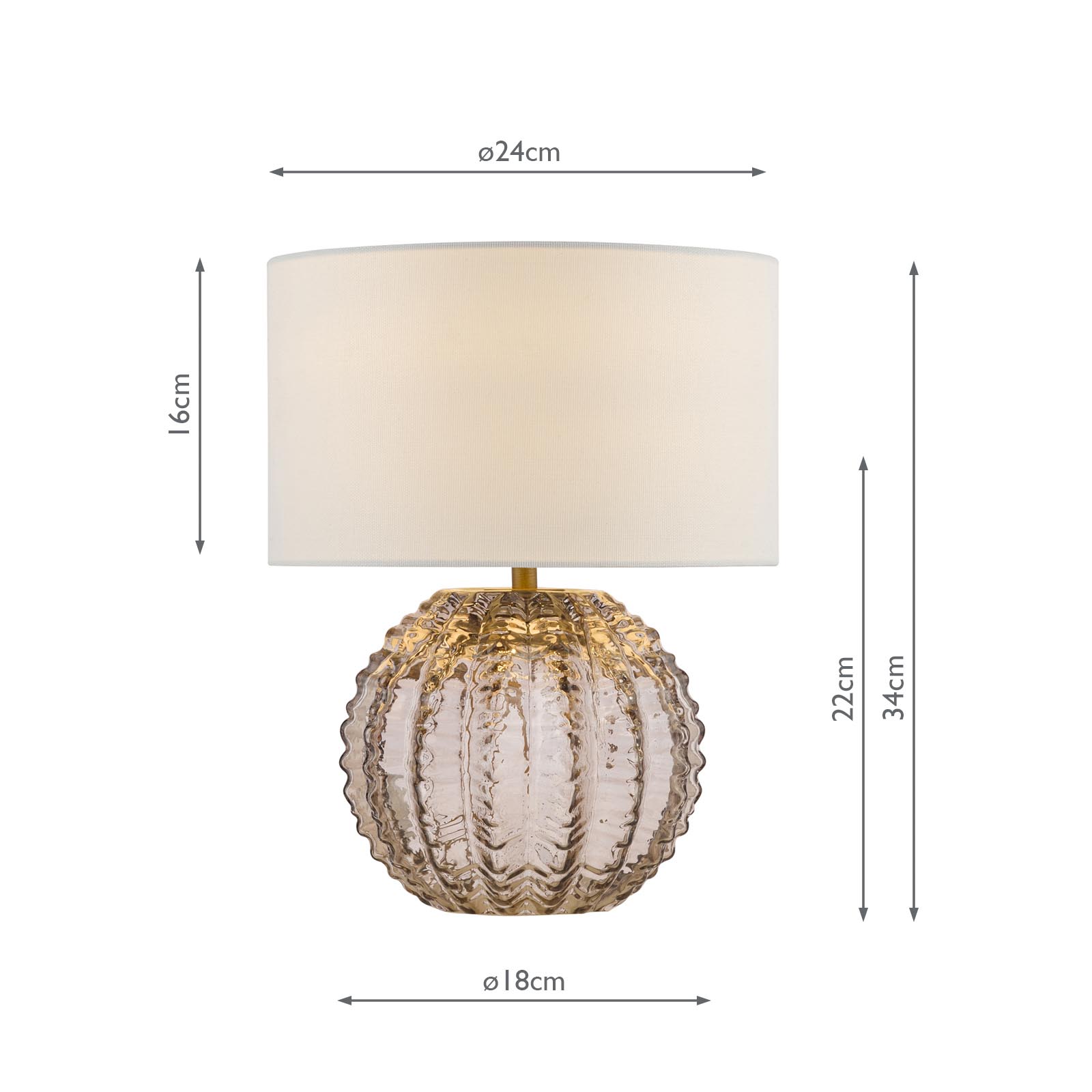 Zorin Table Lamp Tea Glass and Antique Brass With Linen Shade