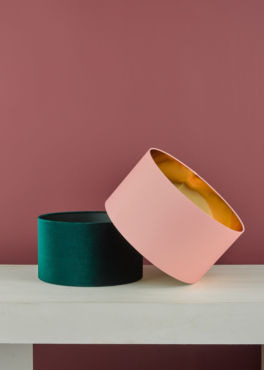 Akavia Green Velvet Drum Shade 35cm