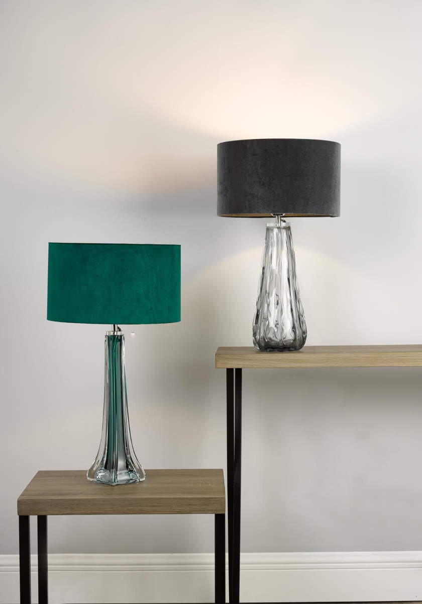 Akavia Grey Velvet Drum Shade 35cm