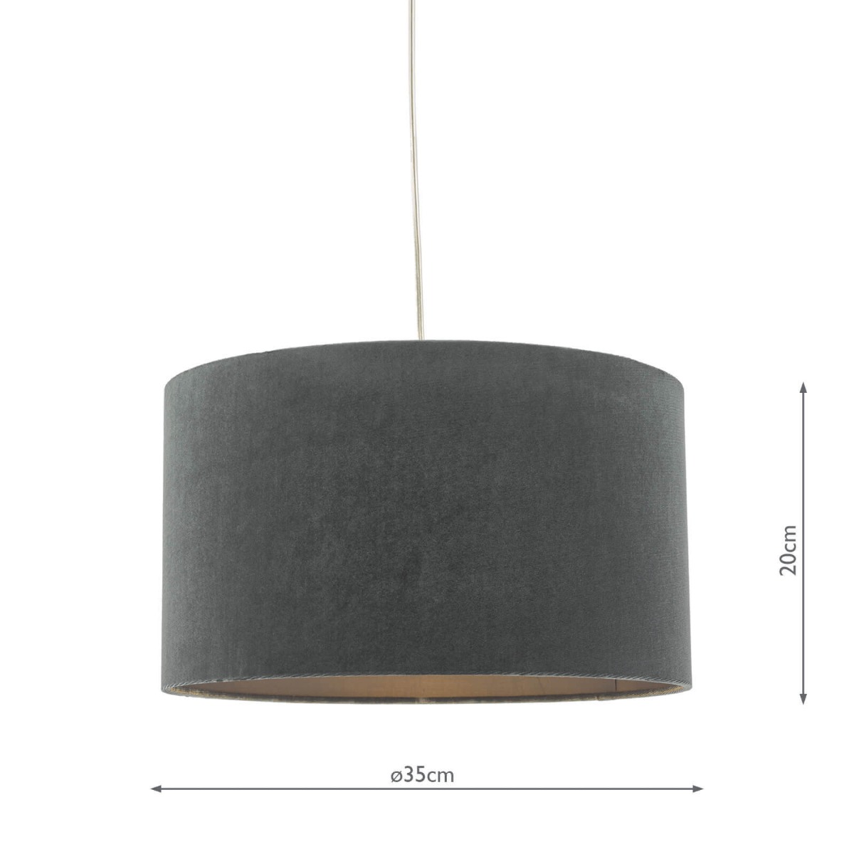 Akavia Grey Velvet Drum Shade 35cm