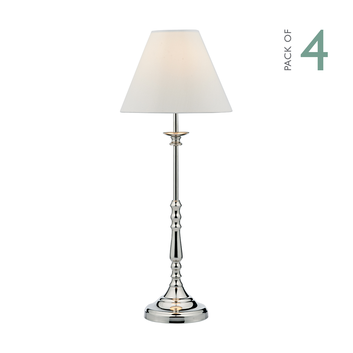 Blenheim Table Lamp Polished Nickel With Shade (Multipack)