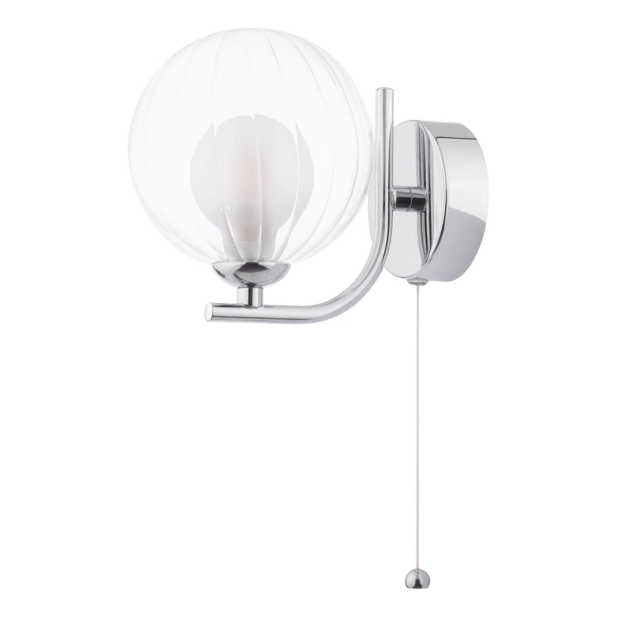 Cradle 1 Light Wall Light Polished Chrome With Clear/Opal Glass