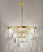 Rhapsody 6 Light Chandelier Crystal and Natural Brass
