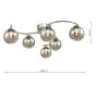 Nakita 6 Light Semi Flush Polished Chrome With Smoked Glass
