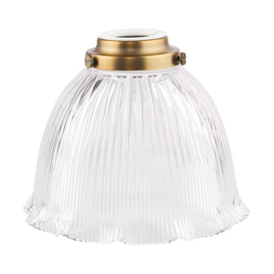 Easy Fit Domed Ribbed Glass E14/SES Shade