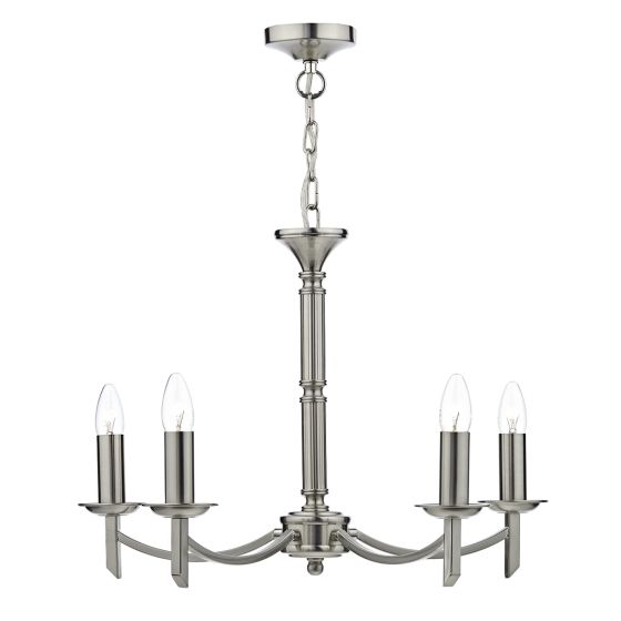Ambassador 5 Light Armed Pendant Satin Chrome Fitting Only