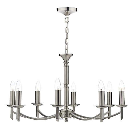 Ambassador 8 Light Armed Pendant Satin Chrome Fitting Only