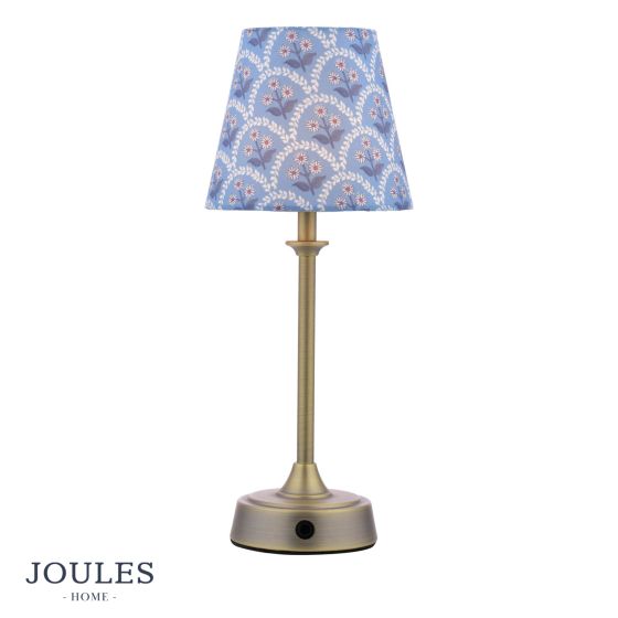 Joules Apsley Rechargeable Table Lamp Matt Antique Brass With Shade LED