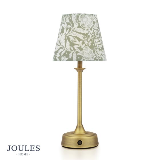 Joules Apsley Rechargeable Table Lamp Matt Antique Brass With Shade LED