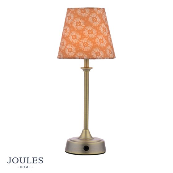 Joules Apsley Rechargeable Table Lamp Matt Antique Brass With Shade LED