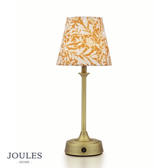 Joules Apsley Rechargeable Table Lamp Matt Antique Brass With Shade LED