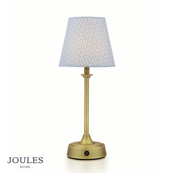 Joules Apsley Rechargeable Table Lamp Matt Antique Brass With Shade LED