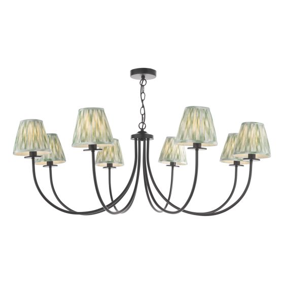 Becca 8 Light Armed Pendant Matt Black With Shade