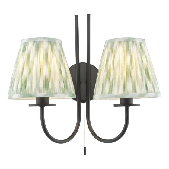 Becca 2 Light Wall Light Matt Black With Shade