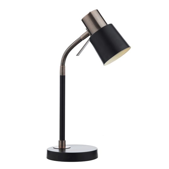 Bond Desk Lamp Matt Black and Polished Copper