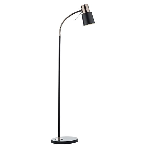 Bond Task Floor Lamp Matt Black and Polished Copper