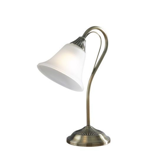 Boston Table Lamp Antique Brass and Opal Glass