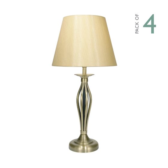 Bybliss Table Lamp Antique Brass With Shade (Multipack)