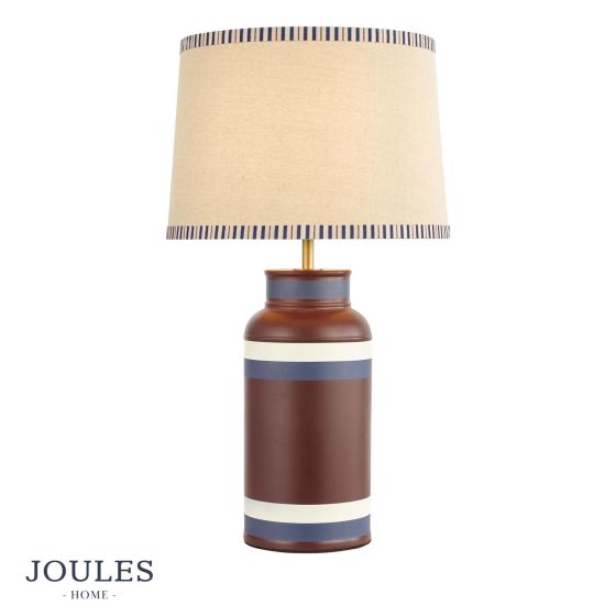 Joules Carlton Table Lamp Red and Matt Antique Brass With Shade