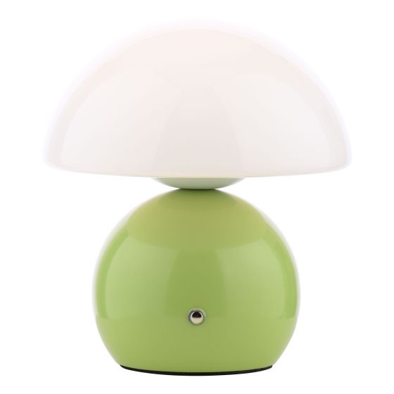 Caesar Rechargeable Table Lamp Green and Opal Glass LED