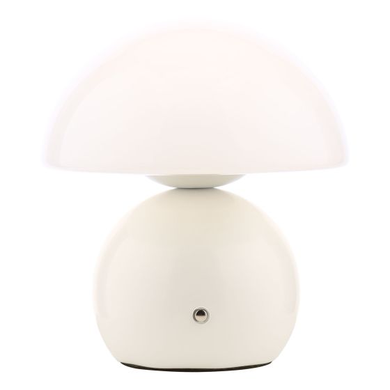 Caesar Rechargeable Table Lamp White and Opal Glass LED