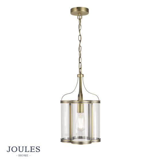 Joules Lamport Pendant Antique Brass and Glass