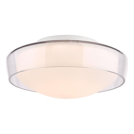 Dagon 3 Light Bathroom Ceiling Light Glass and Opal Glass IP44