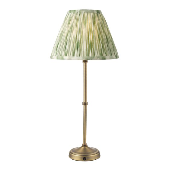 Dahl Rechargeable Table Lamp Matt Antique Brass With Shade LED