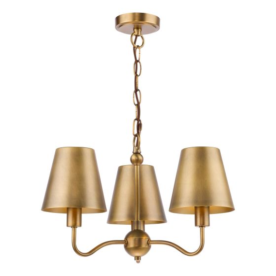 Elara 3 Light Pendant Antique Bronze With Bronze Metal Shades
