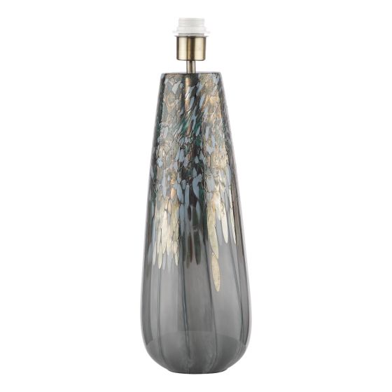 Erdis Table Lamp Blue Art Glass and Antique Brass Base Only