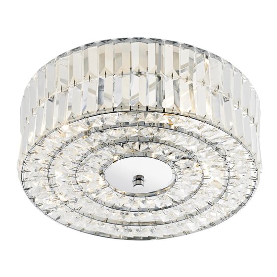 Errol 4 Light Flush Crystal and Polished Chrome