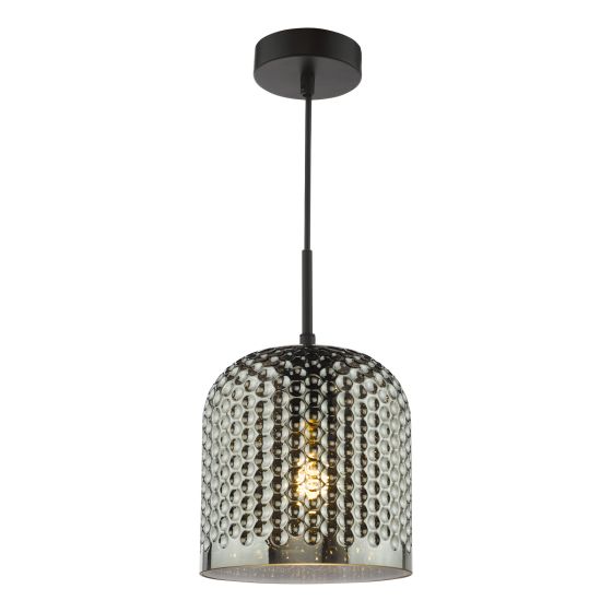 Esila Pendant Matt Black and Smoked Glass