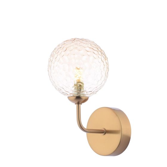 Feya Wall Light Antique Bronze With Amber Hammered Glass