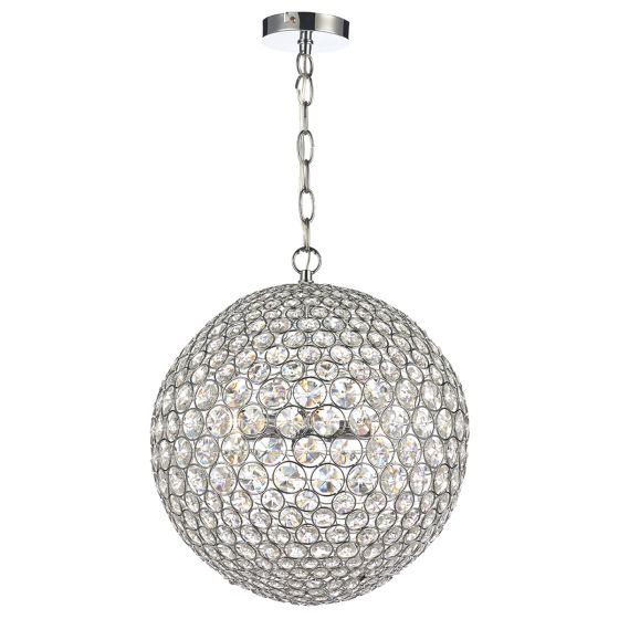 Fiesta 5 Light Pendant Crystal and Polished Chrome