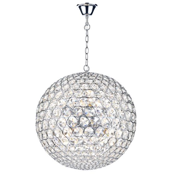 Fiesta 8 Light Pendant Crystal and Polished Chrome